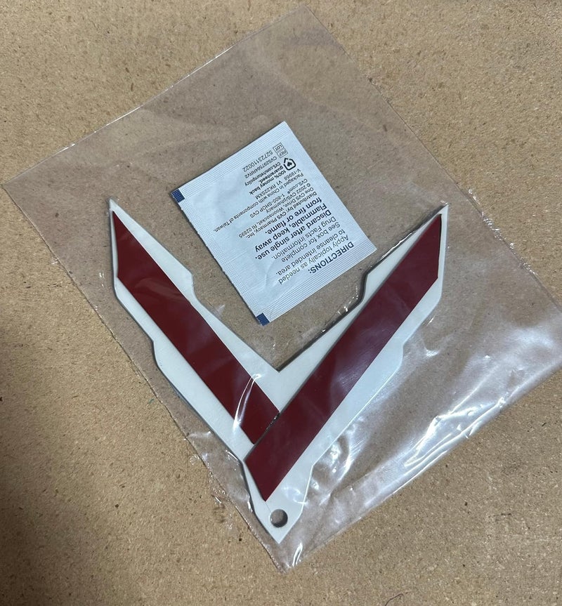 SR1 Performance C8 Corvette Waterfall Wireless Phone Charging Bay Crossed Flag Emblem Decal - 4.5" x 4.5" Logo USA Made for 2020-2026 Corvettes (Chrome) - Image 4